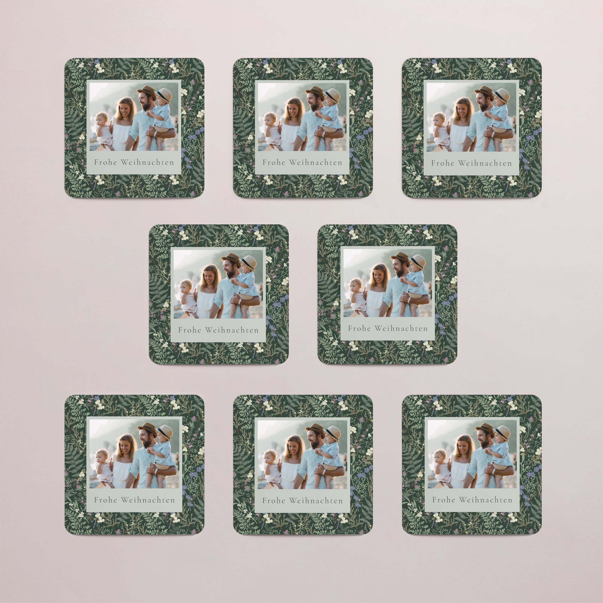Weihnachtskarte Weihnachten Set von 8, magnetisch, quadratisch mit abgerundeten Ecken Winterlaub foto N° 3
