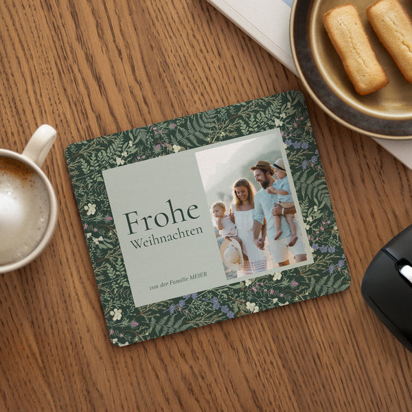 Mousepad Weihnachten Rechteck Winterlaub foto