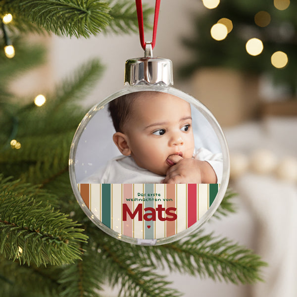 Weihnachtskugel Weihnachten Runde Der erste meiner Weihnachten foto