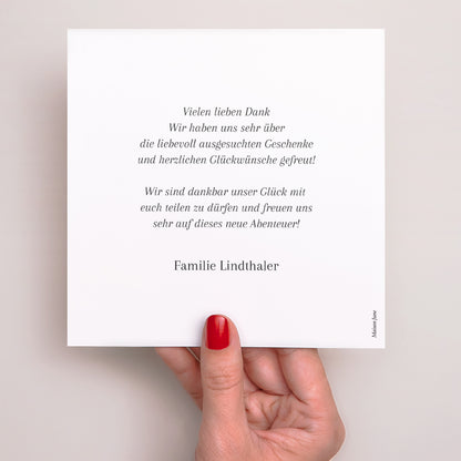 Dankeskarte Geburt Einfaches Quadrat Zoom auf dich foto N° 3