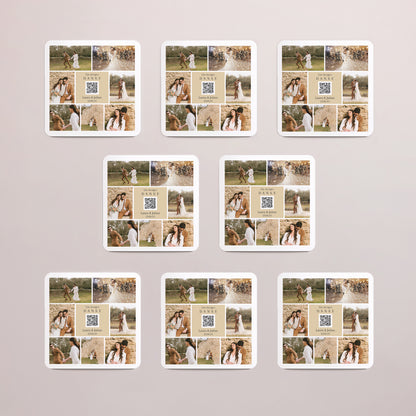 Dankeskarte Hochzeit Set von 8, magnetisch, quadratisch mit abgerundeten Ecken Erinnerung gefangen foto N° 3