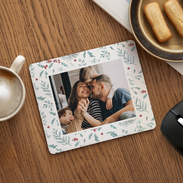 Mousepad Weihnachten Rechteck Eichenblätter foto