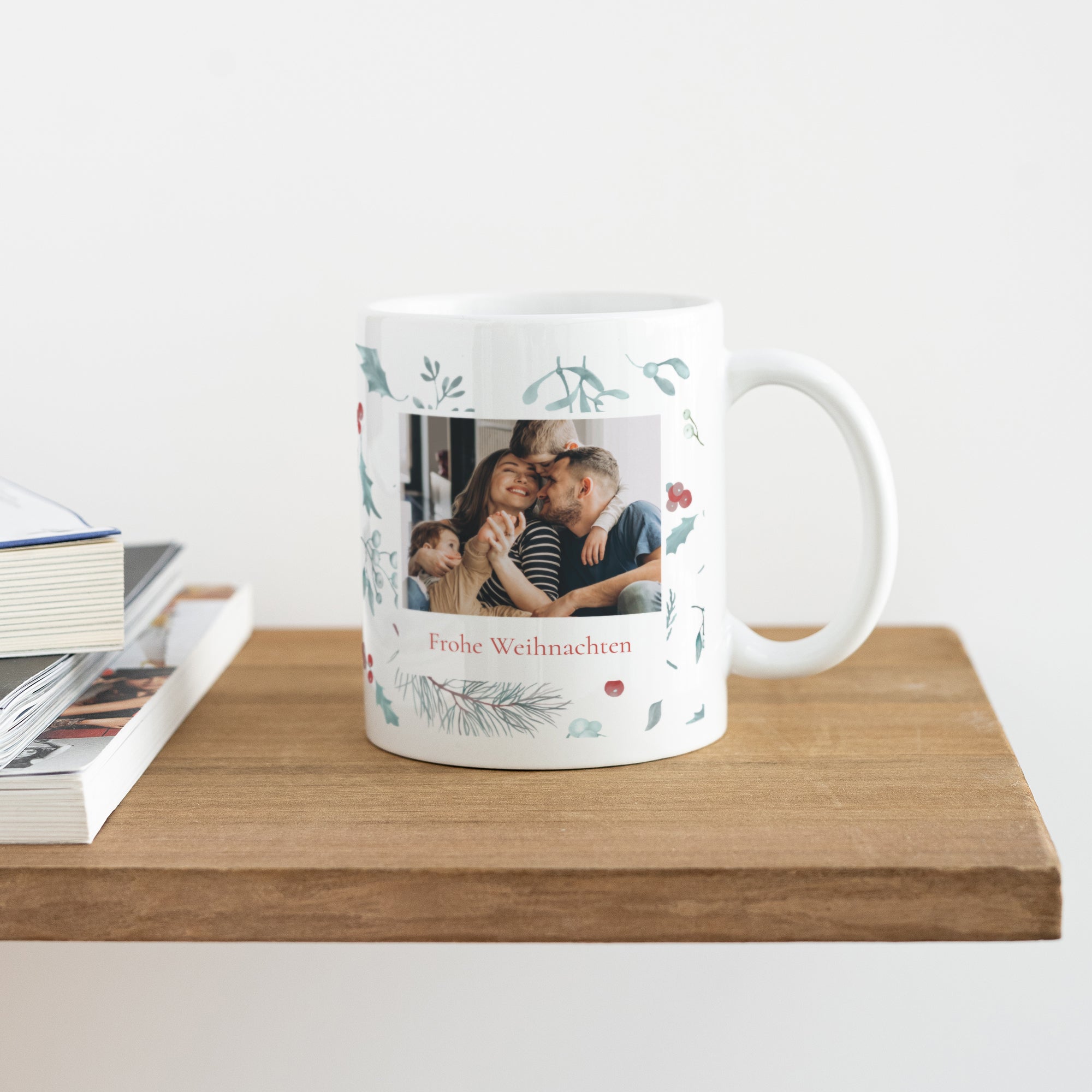 Tasse Weihnachten Weiß Eichenblätter foto N° 4