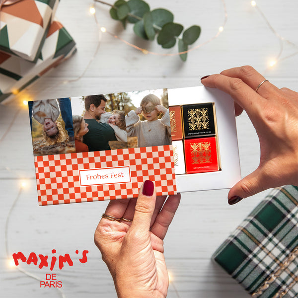 Personalisierte Schokoladenbox Weihnachten 6 Schokoladen Weihnachtszauber foto