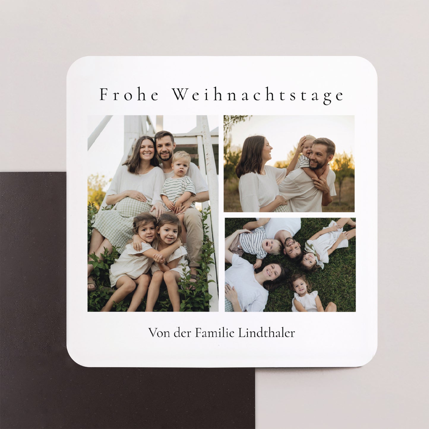 Weihnachtskarte Weihnachten Set von 8, magnetisch, quadratisch mit abgerundeten Ecken Weihnachten in Fotos foto N° 1