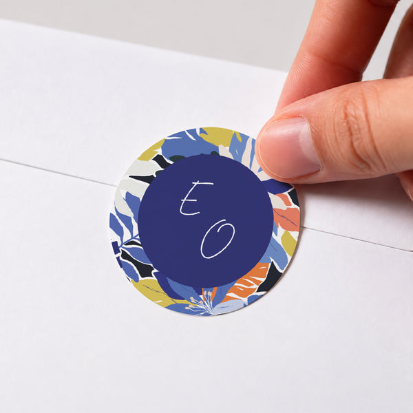 Sticker Hochzeit Rund Gefühlsstrauß foto