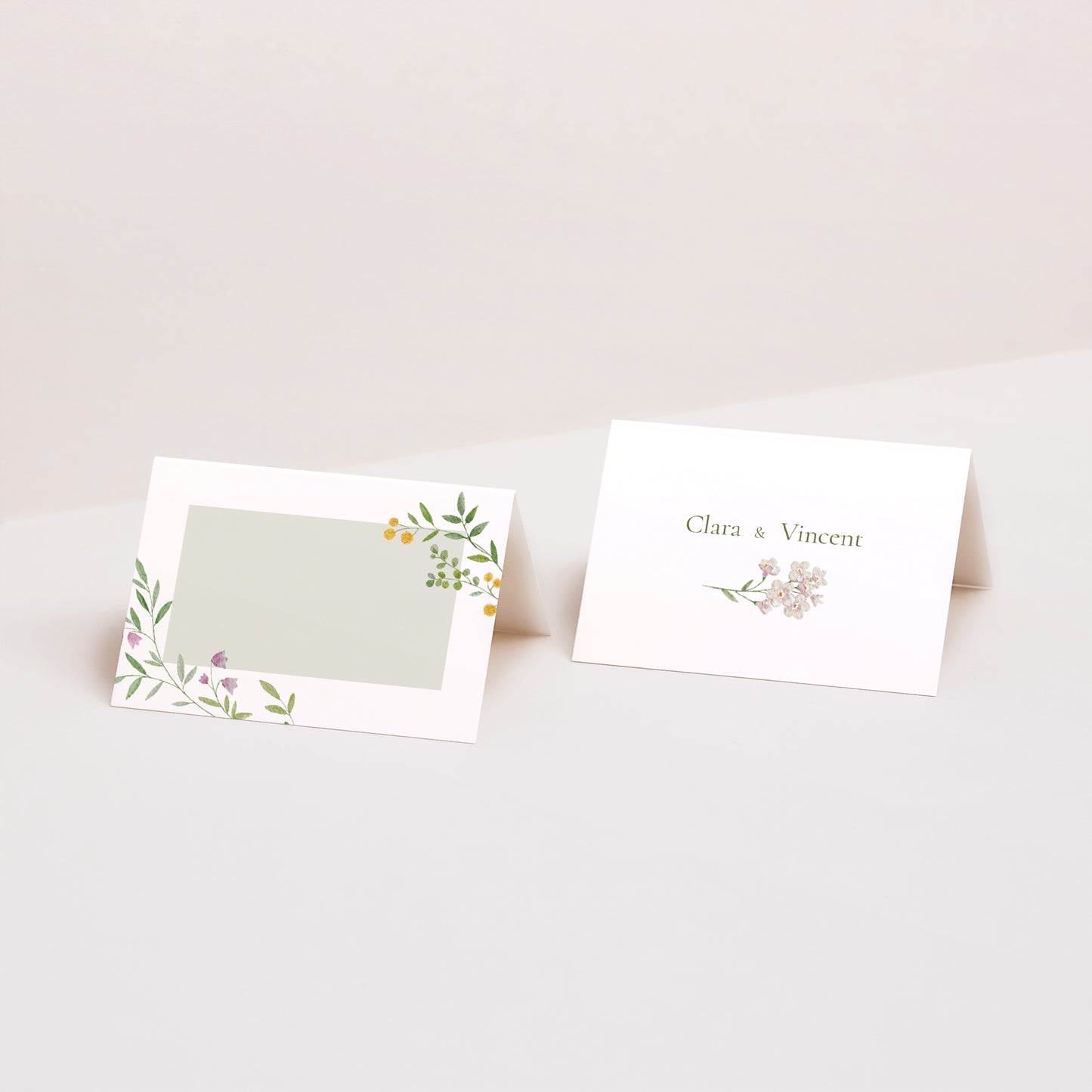 Tischkarten Hochzeit Quer Der Garten der Herzen foto N° 1