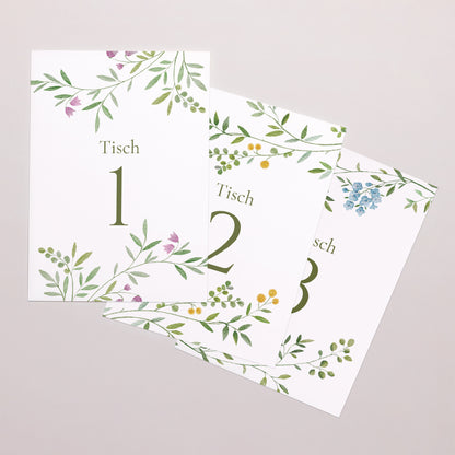 Tischnummern Hochzeit Rechteck Der Garten der Herzen foto N° 1