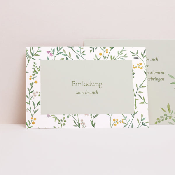 Einladungskarte Hochzeit Landschaft Der Garten der Herzen foto