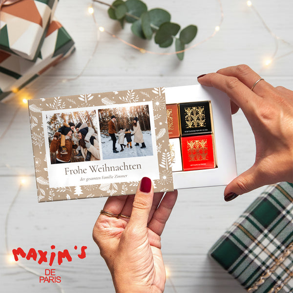 Personalisierte Schokoladenbox Weihnachten 6 Schokoladen Weihnachtstraditionen foto