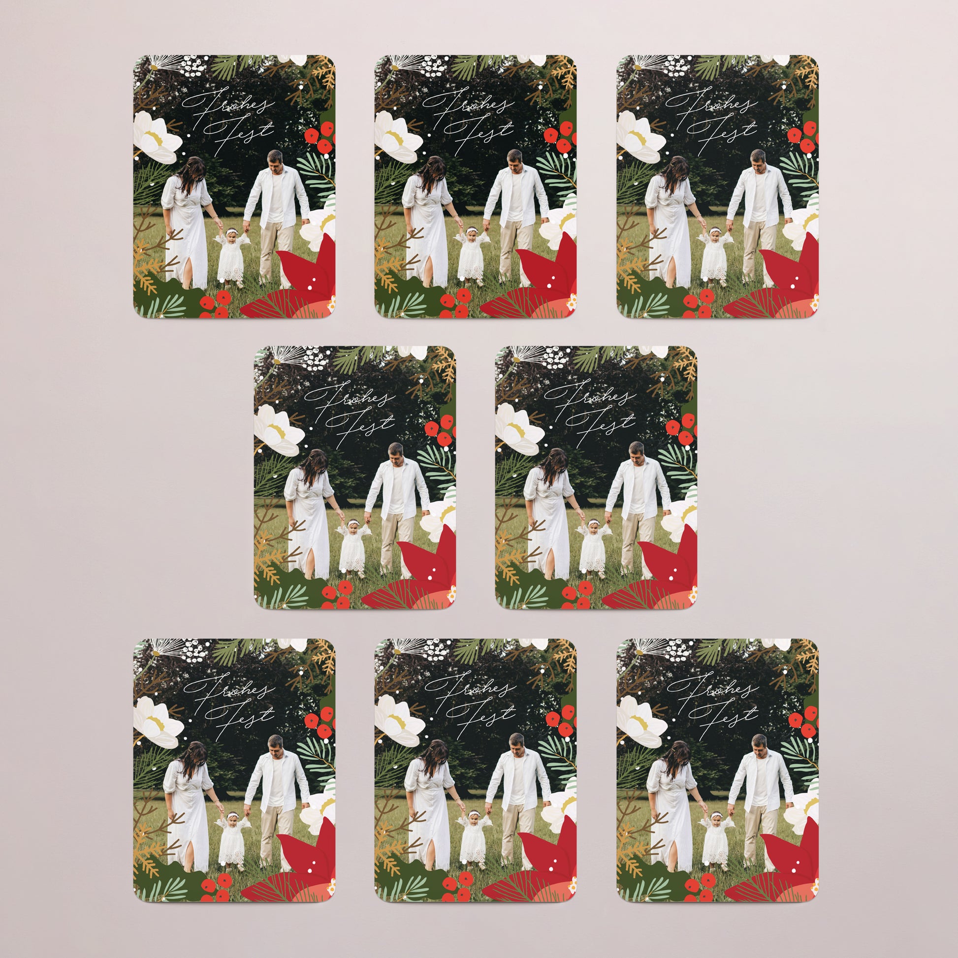 Weihnachtskarte Weihnachten Set von 8, magnetisch, rechteckig mit abgerundeten Ecken Weihnachtskranz foto N° 3
