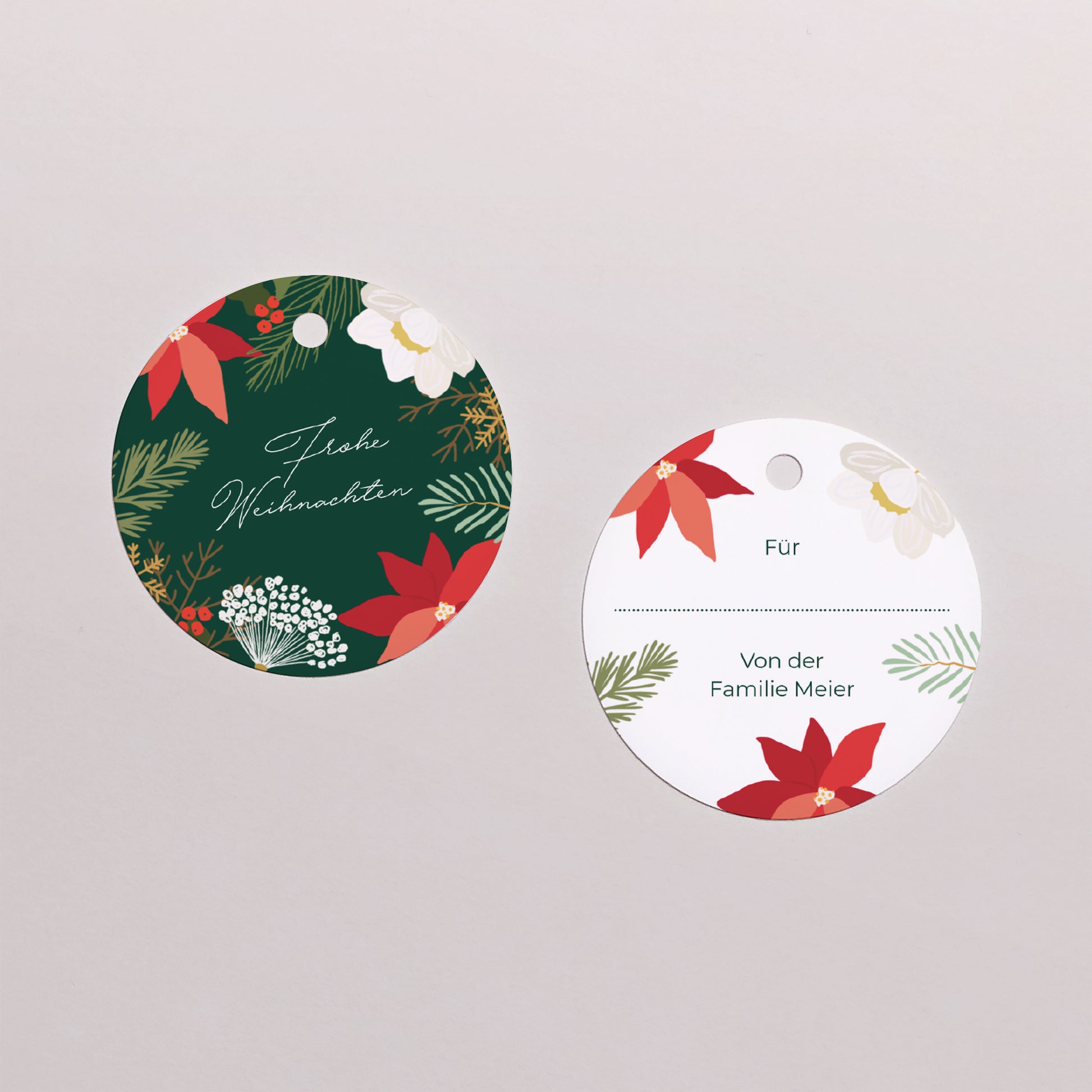 Geschenkbox Weihnachten Kugel mit runder Etikette Weihnachtskranz foto N° 3