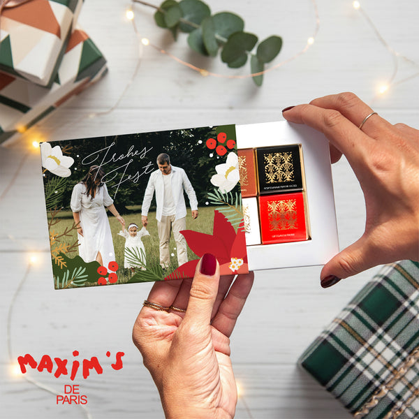 Personalisierte Schokoladenbox Weihnachten 6 Schokoladen Weihnachtskranz foto