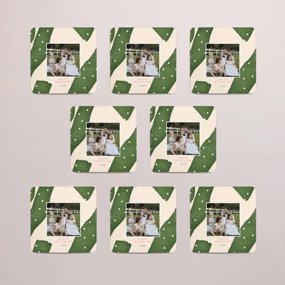Weihnachtskarte Weihnachten Set von 8, magnetisch, quadratisch mit abgerundeten Ecken Smaragdschnee foto N° 3