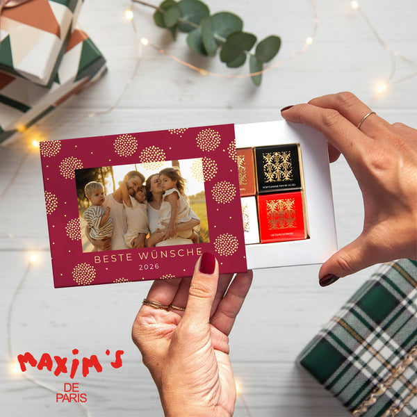Personalisierte Schokoladenbox Weihnachten 6 Schokoladen Der Wintersonnenwende foto