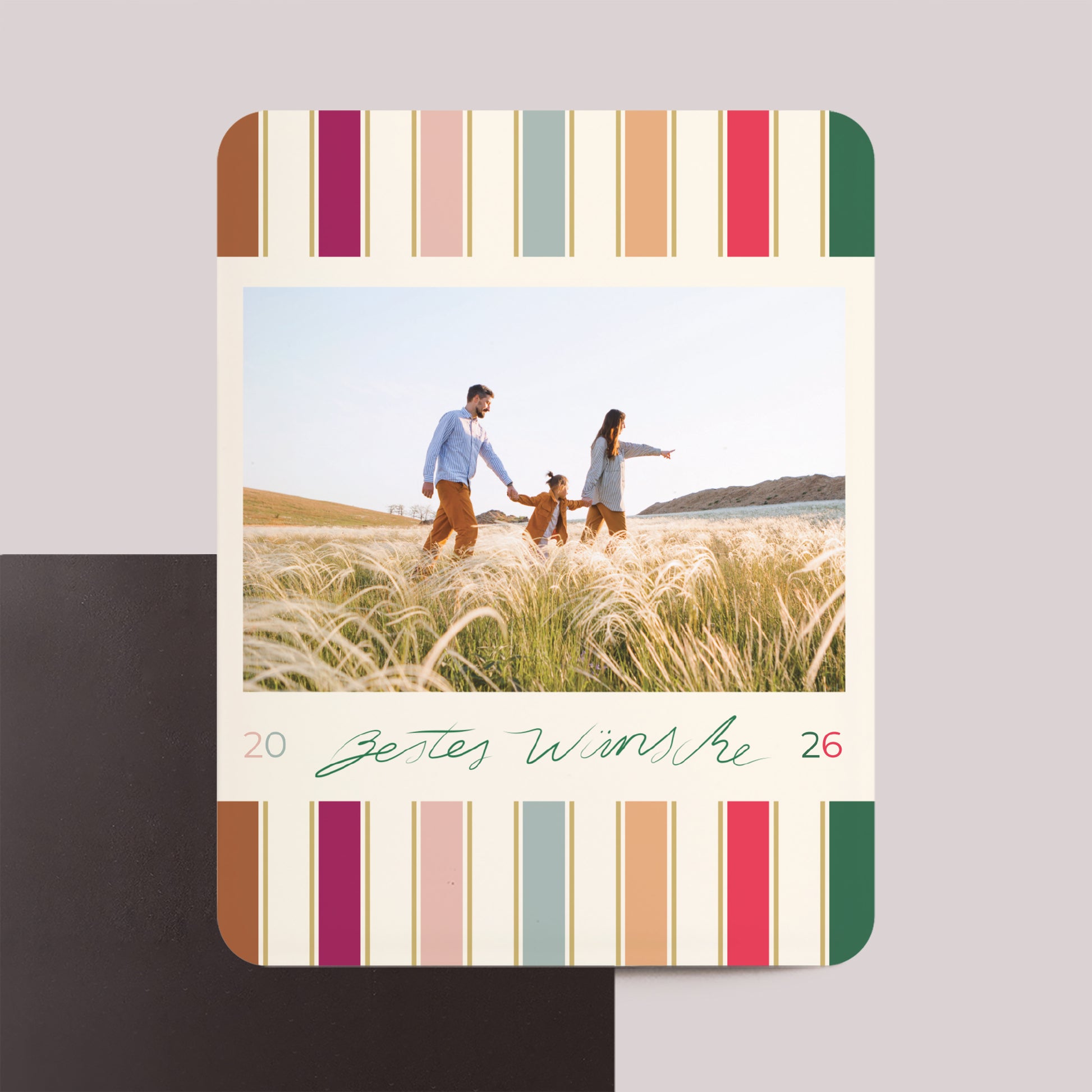 Weihnachtskarte Weihnachten Set von 8, magnetisch, rechteckig mit abgerundeten Ecken Weihnachtsbänder foto N° 1
