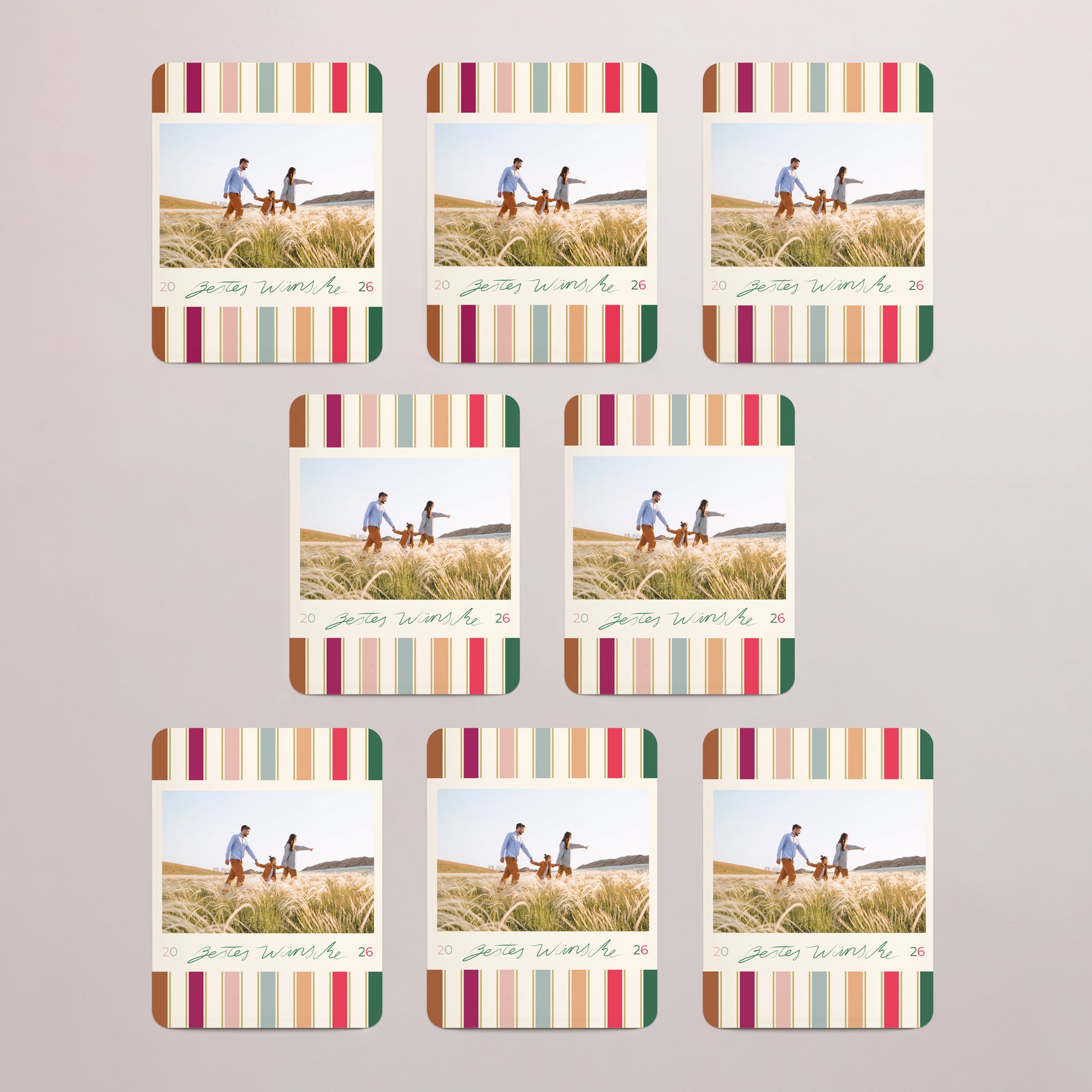 Weihnachtskarte Weihnachten Set von 8, magnetisch, rechteckig mit abgerundeten Ecken Weihnachtsbänder foto N° 3