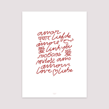 Poster Objekte Porträt Mehrsprachige Liebe foto N° 2