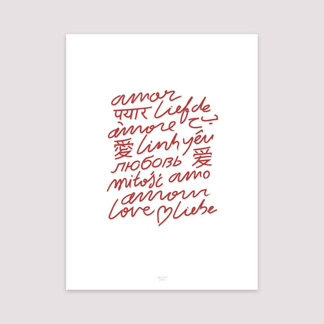 Poster Objekte Porträt Mehrsprachige Liebe