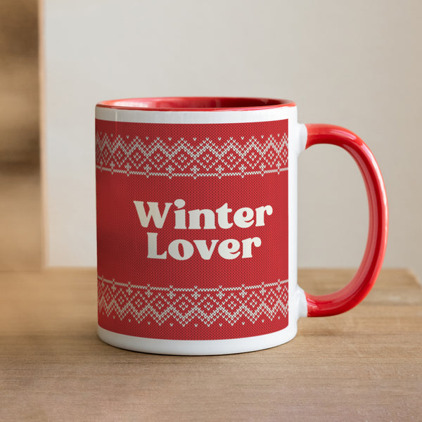 Tasse Weihnachten Rot Winterliebhaber foto