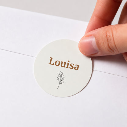 Sticker Geburt Rund Blume von uns foto N° 1