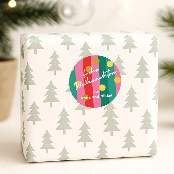 Sticker Weihnachten Rund Jolly Glitter foto