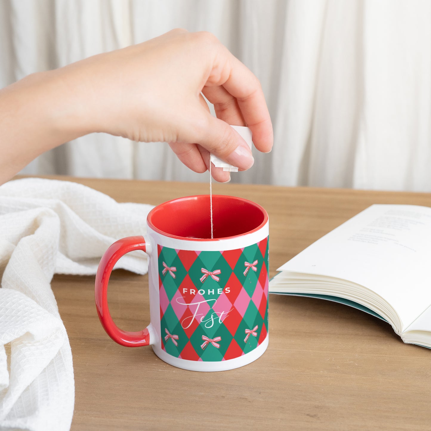 Tasse Objekte Rot Christmas Bow foto N° 3