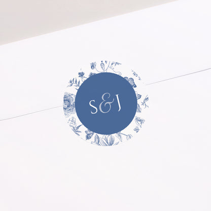 Sticker Hochzeit Rund Azur Botanica foto N° 2