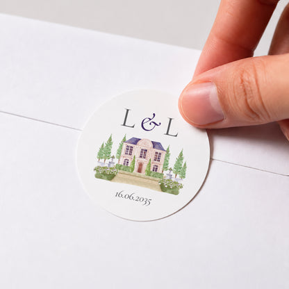Sticker Hochzeit Rund Das Reich unserer Herzen foto N° 1