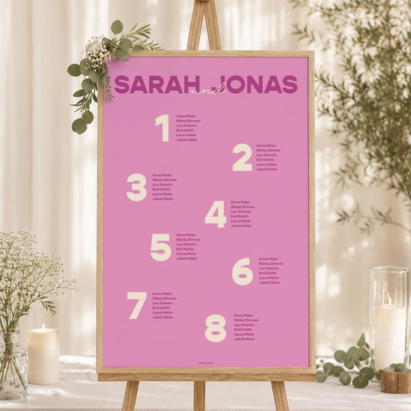Sitzplan Hochzeit Porträt 60 x 90 cm Farb Stimmung foto