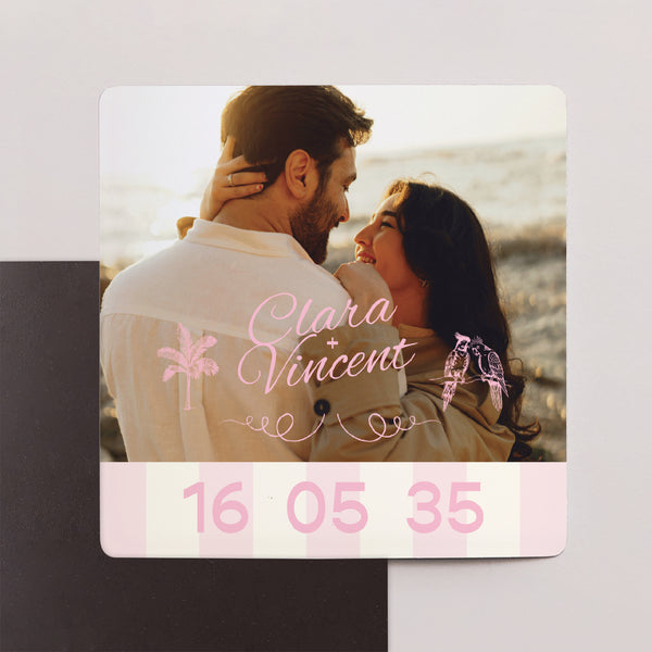 Save the date Karte Hochzeit Satz von 9, magnetisch. Liebesvögel foto