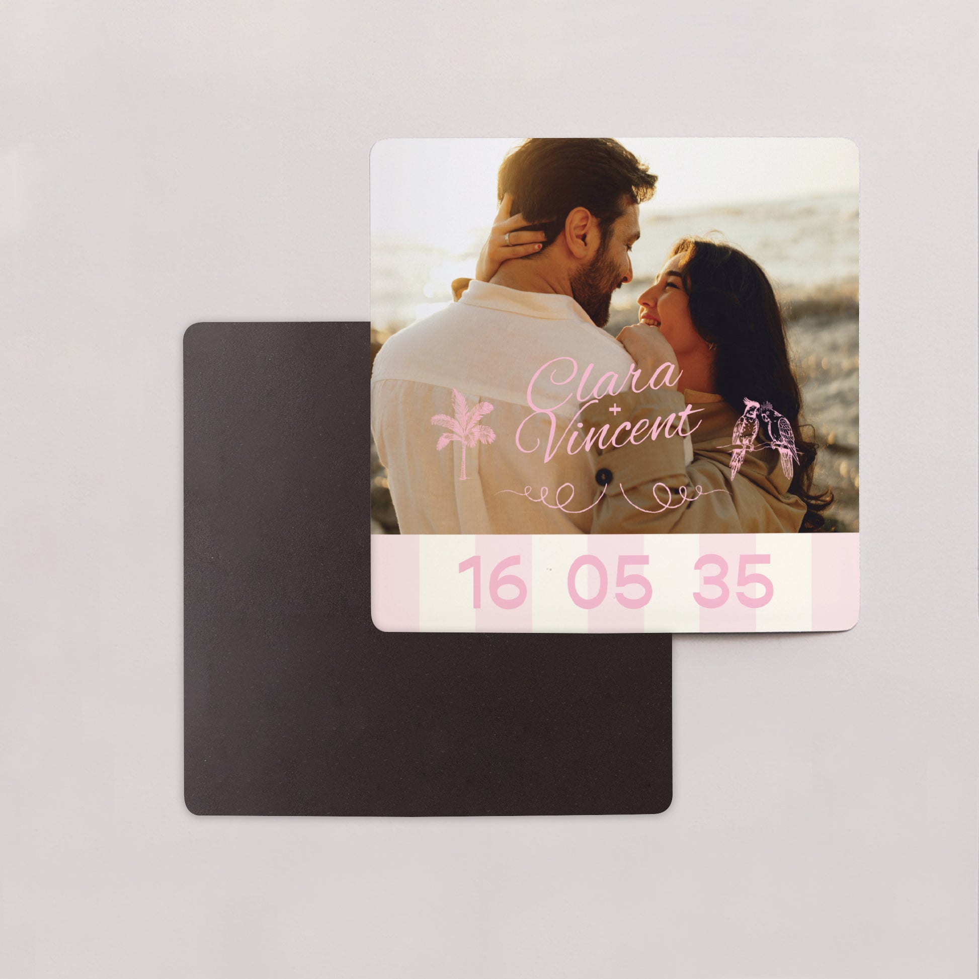Save the date Karte Hochzeit Satz von 9, magnetisch. Liebesvögel foto N° 2