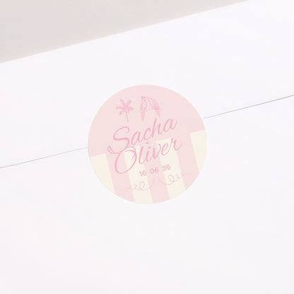 Sticker Hochzeit Rund Liebesvögel foto N° 2