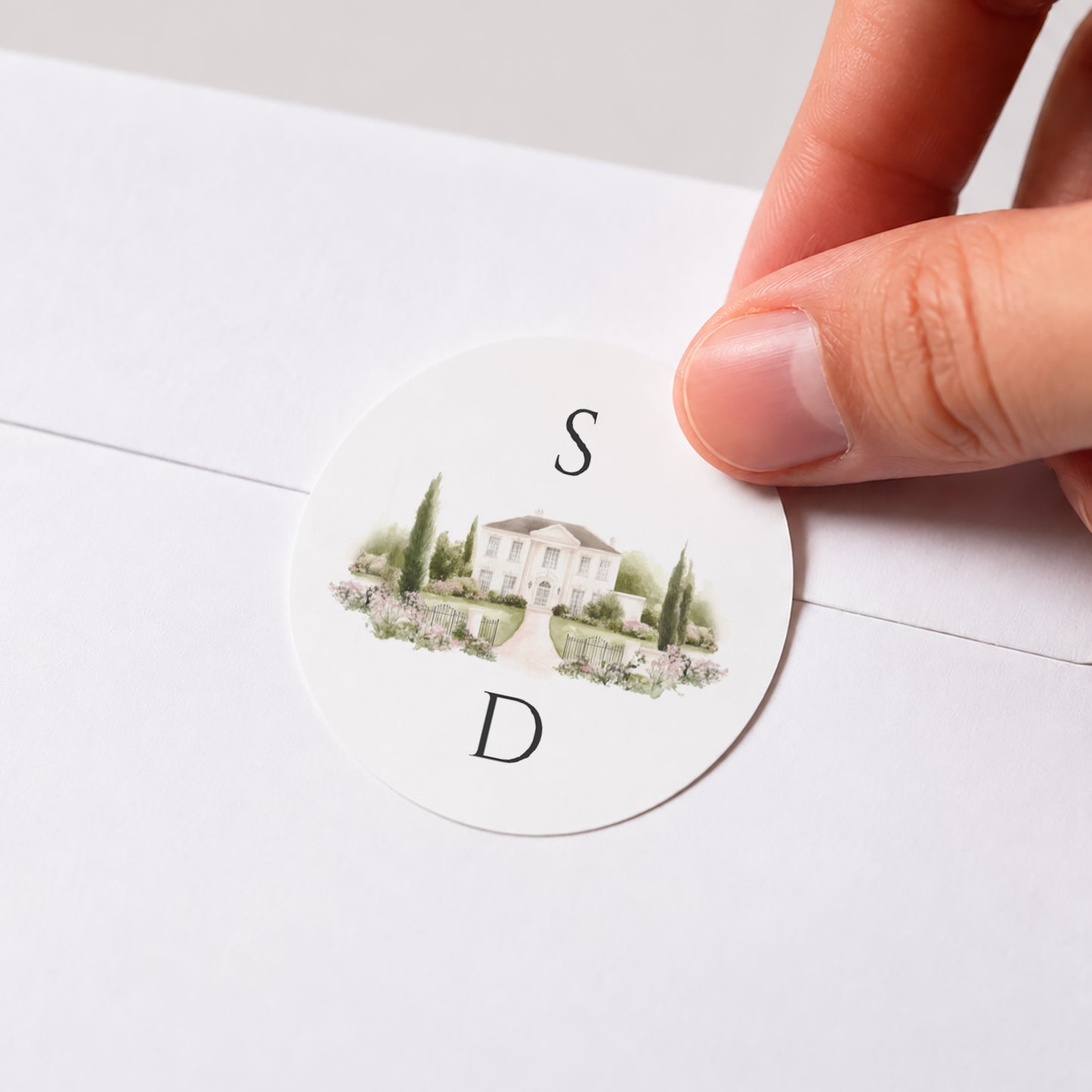 Sticker Hochzeit Rund Das Etui des Domaine foto N° 1