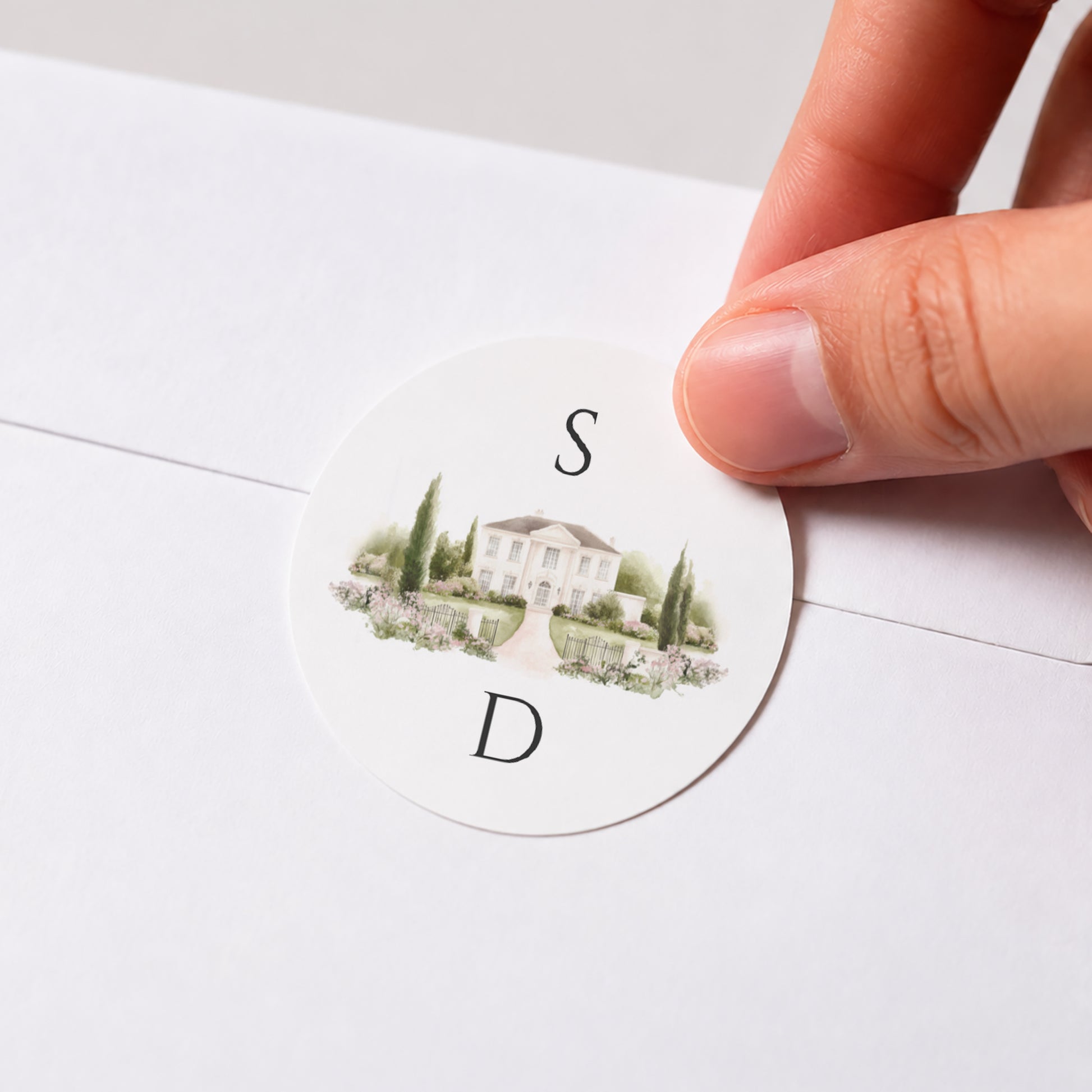 Sticker Hochzeit Rund Das Etui des Domaine foto N° 1