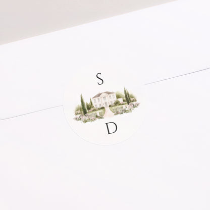 Sticker Hochzeit Rund Das Etui des Domaine foto N° 2