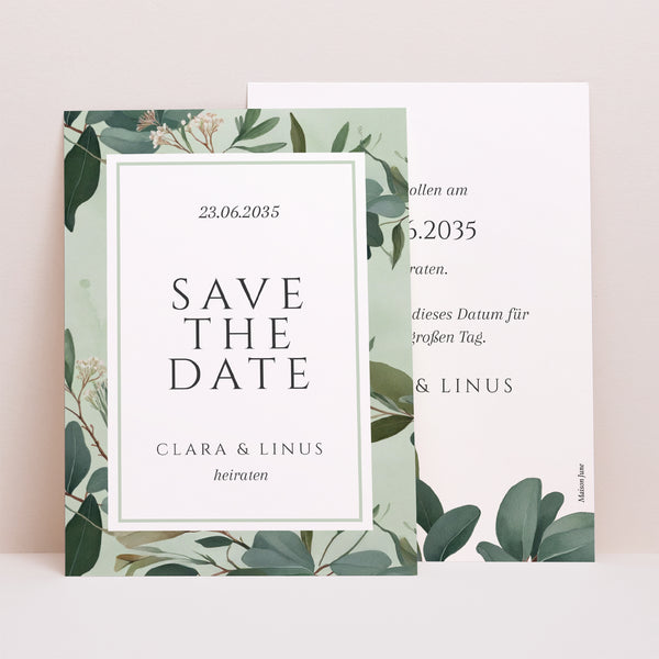 Save the date Karte Hochzeit Porträt Liebesrand foto
