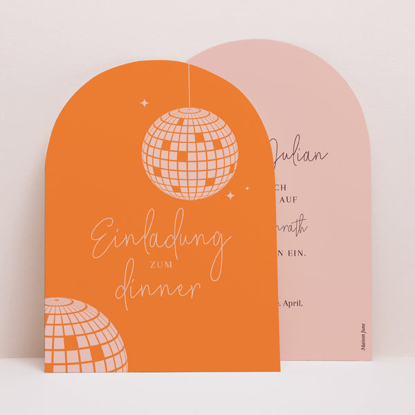 Einladungskarte Hochzeit Kleine Arche Disco-Kugel foto