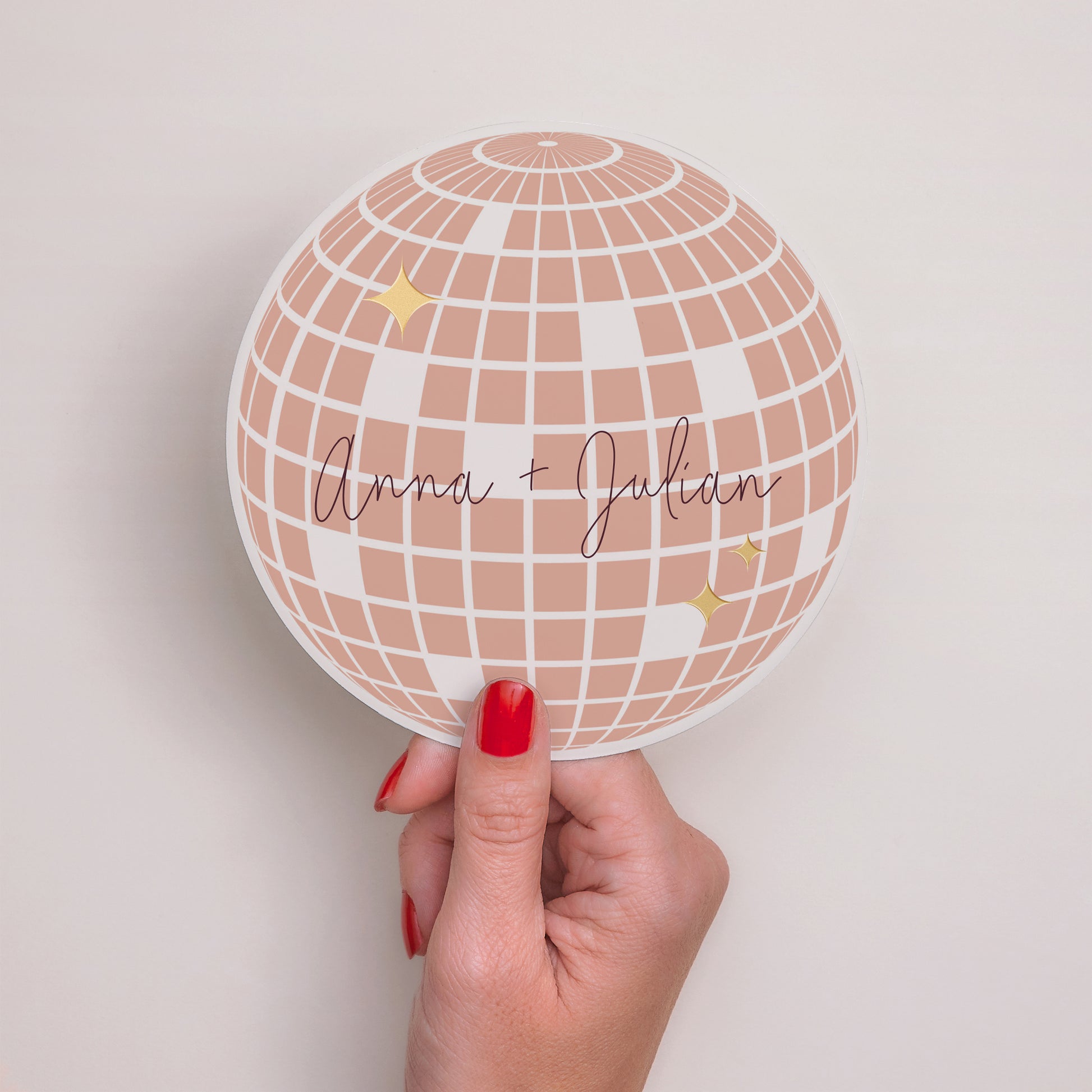 Hochzeitseinladung Rund Disco-Kugel foto N° 2