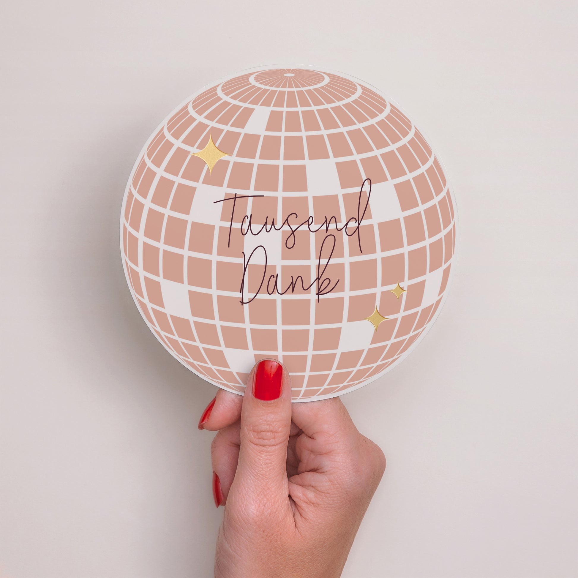 Dankeskarte Hochzeit Rund Disco-Kugel foto N° 2