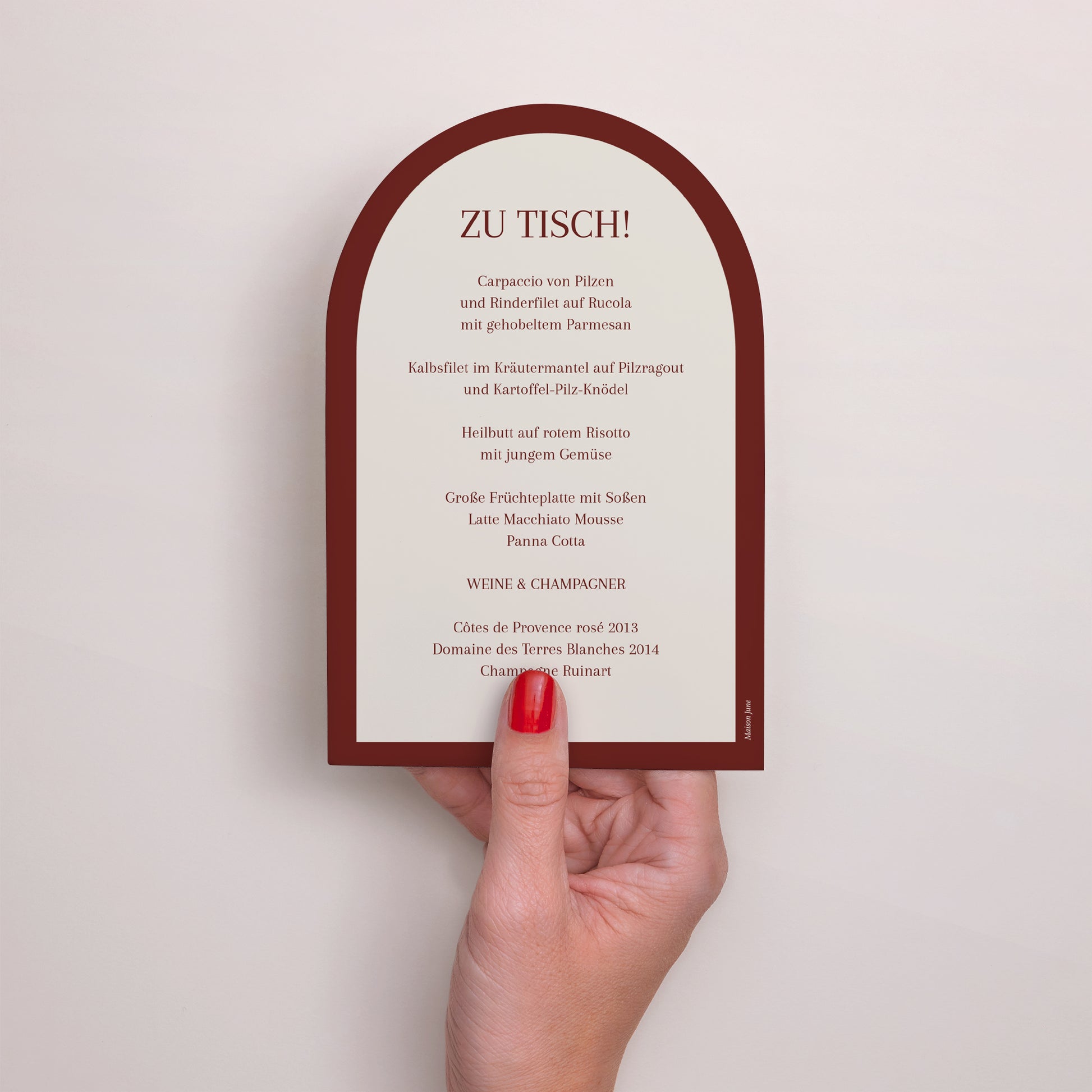 Menükarte Hochzeit Arche Altes Geld foto N° 3