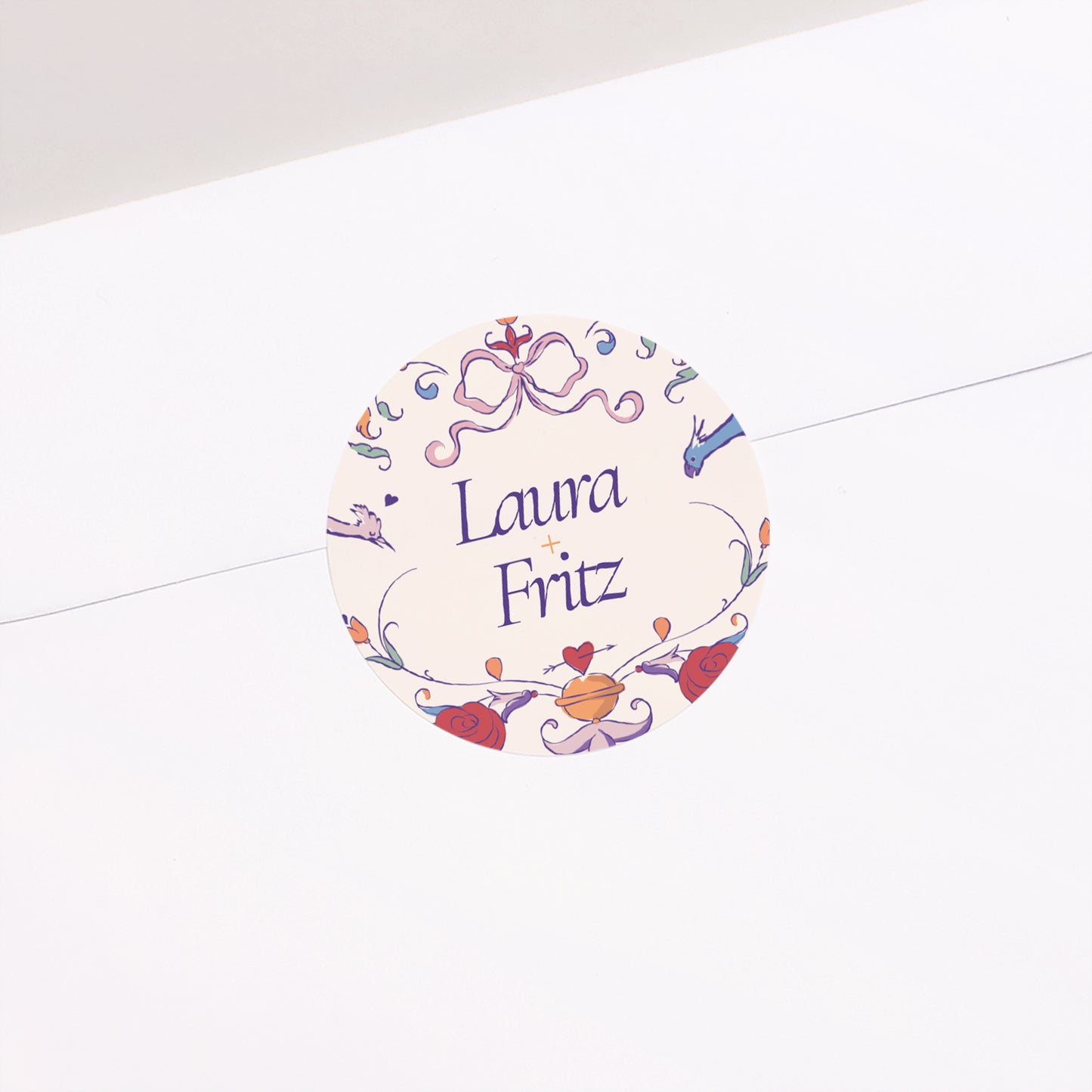 Sticker Hochzeit Rund Liebesdekorum foto N° 2