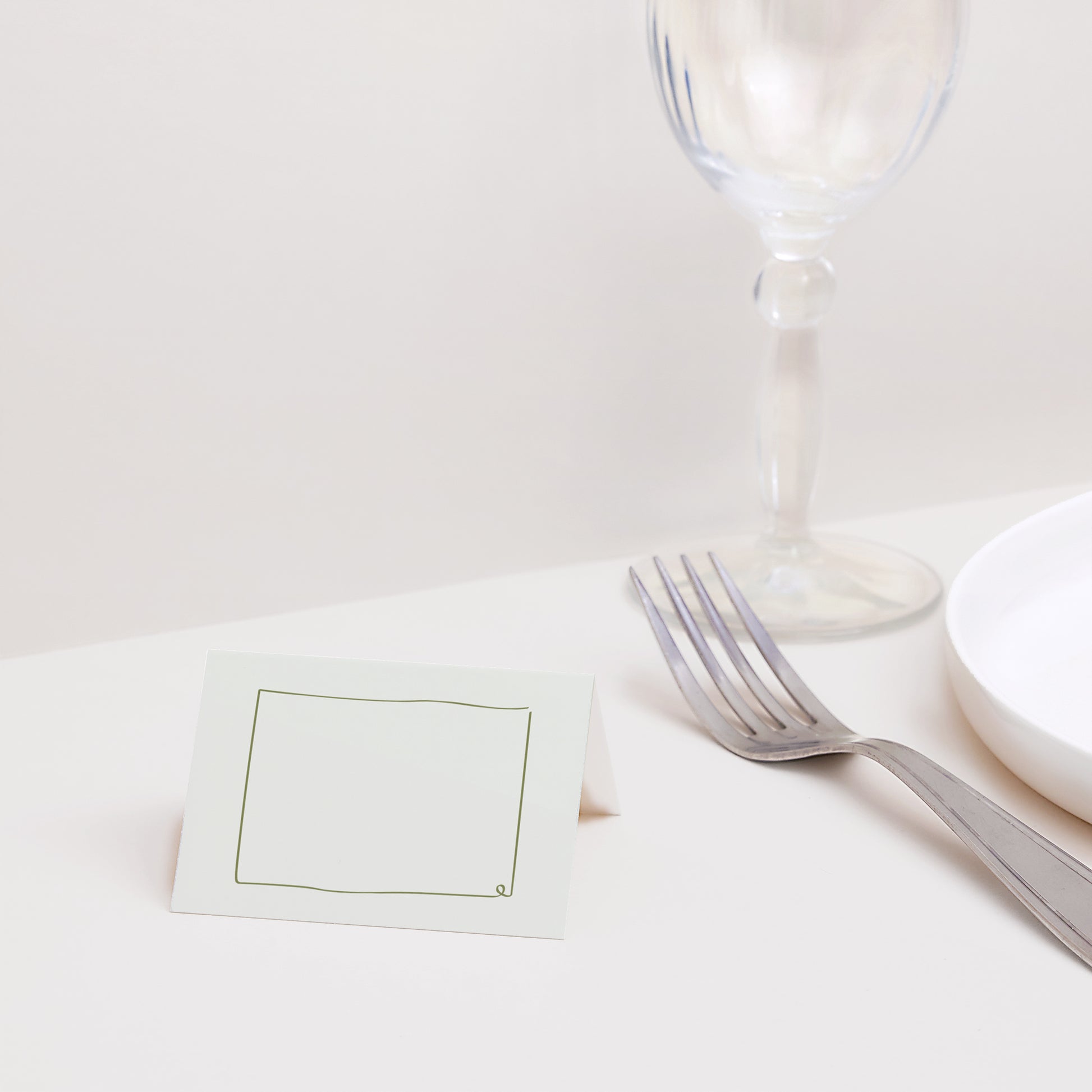 Tischkarten Hochzeit Quer Alles grün foto N° 2