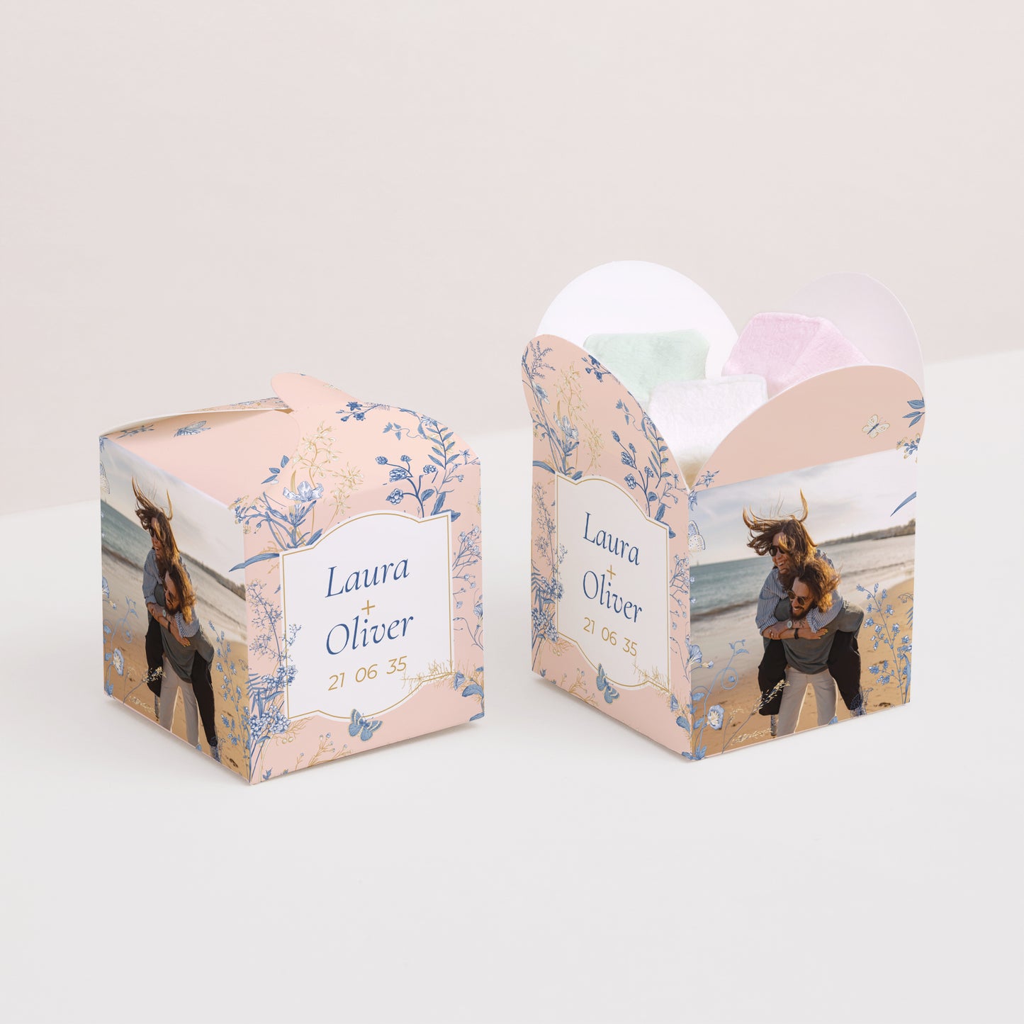 Geschenkbox Hochzeit Schmetterlingsöffnung Wildkräuter foto N° 2