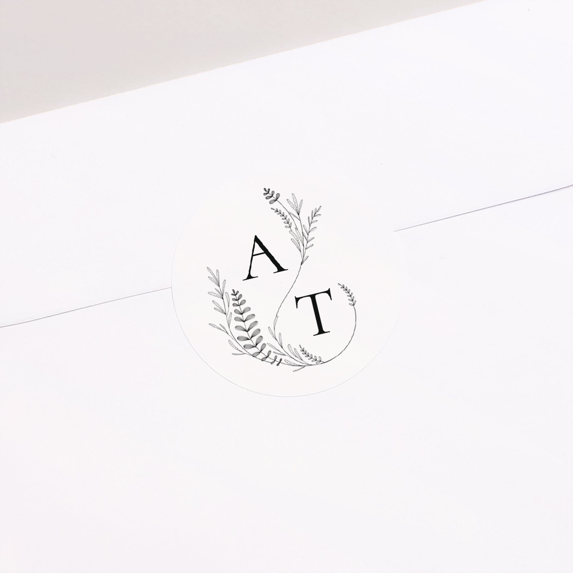 Sticker Hochzeit Rund Pflanzliche Eleganz foto N° 2