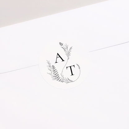 Sticker Hochzeit Rund Pflanzliche Eleganz foto N° 2