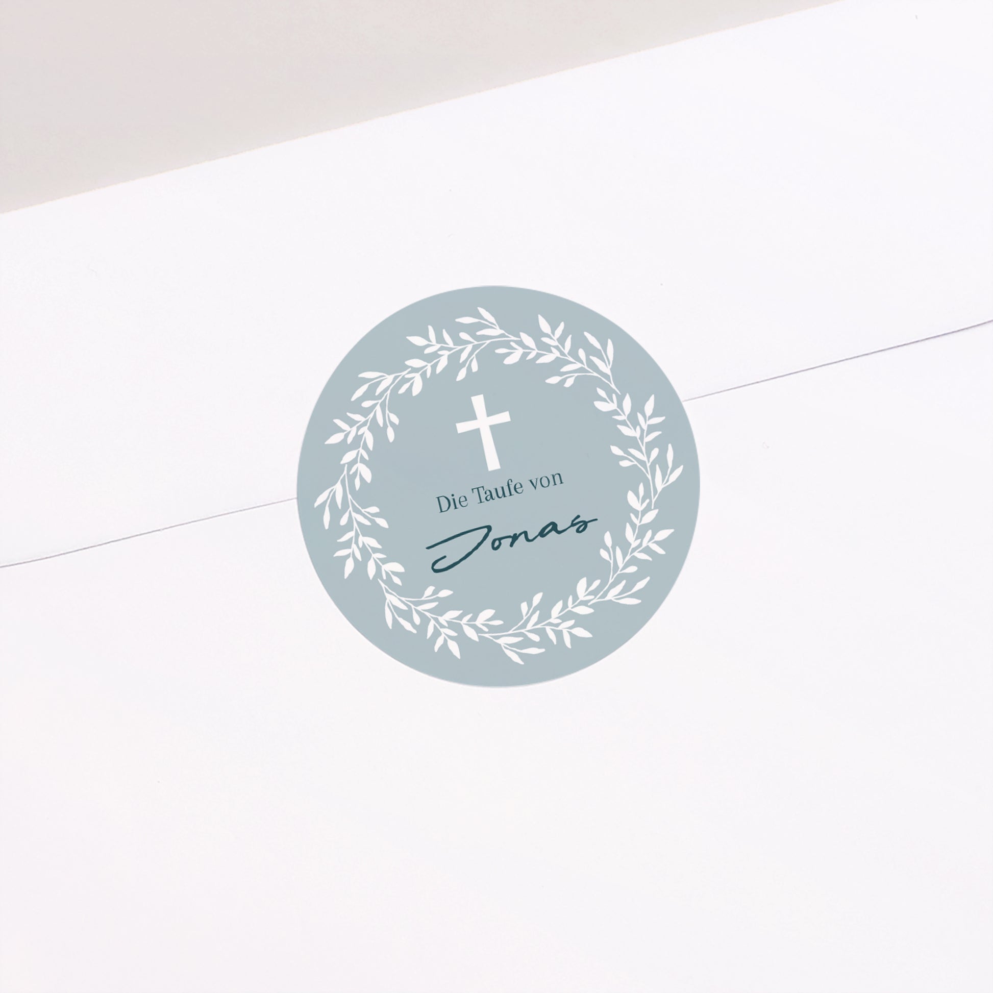 Sticker Taufe Rund Blaue Zartheitkrone foto N° 2