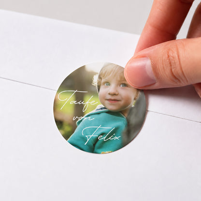 Sticker Taufe Rund Ein kostbarer Moment foto N° 1