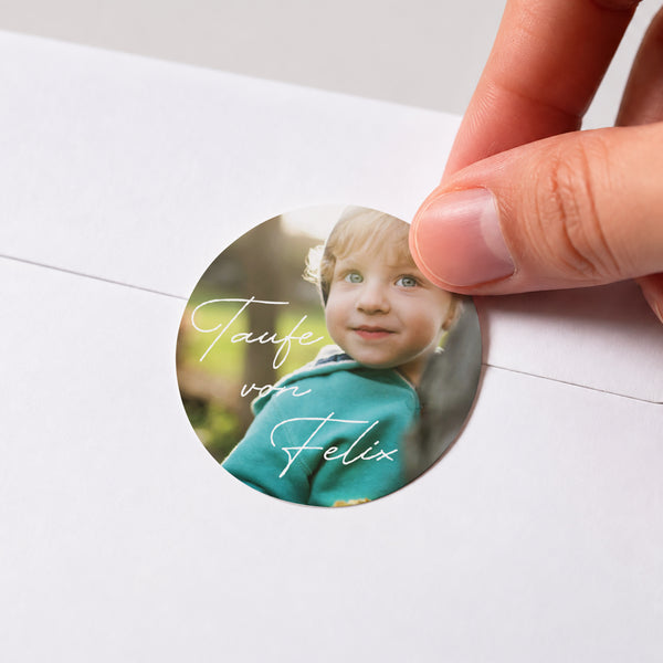 Sticker Taufe Rund Ein kostbarer Moment foto