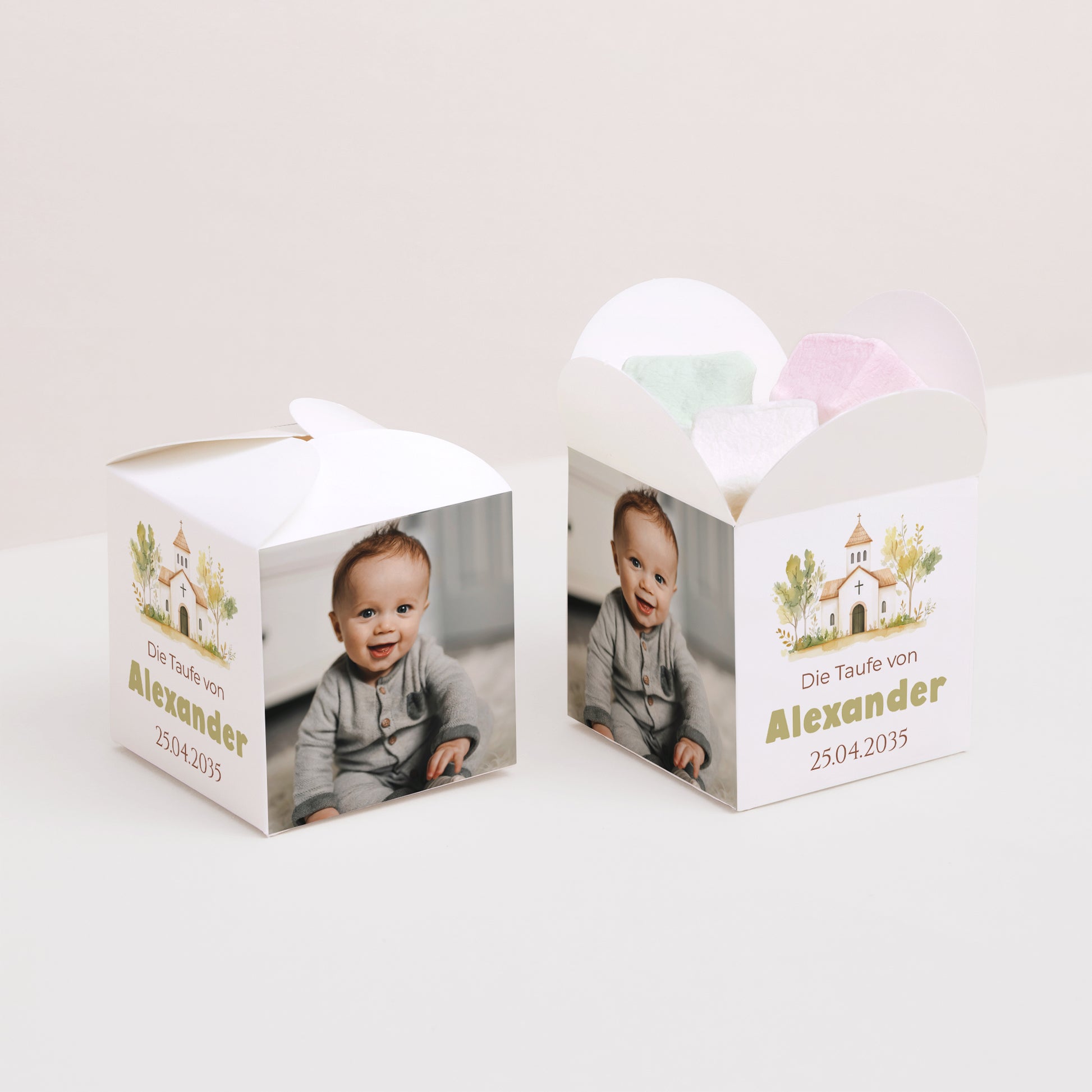Geschenkbox Taufe Schmetterlingsöffnung Ein Gesegneter Tag foto N° 2